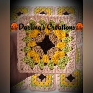 Granny Squares Crocheted Trimmed Handmade 24pcs